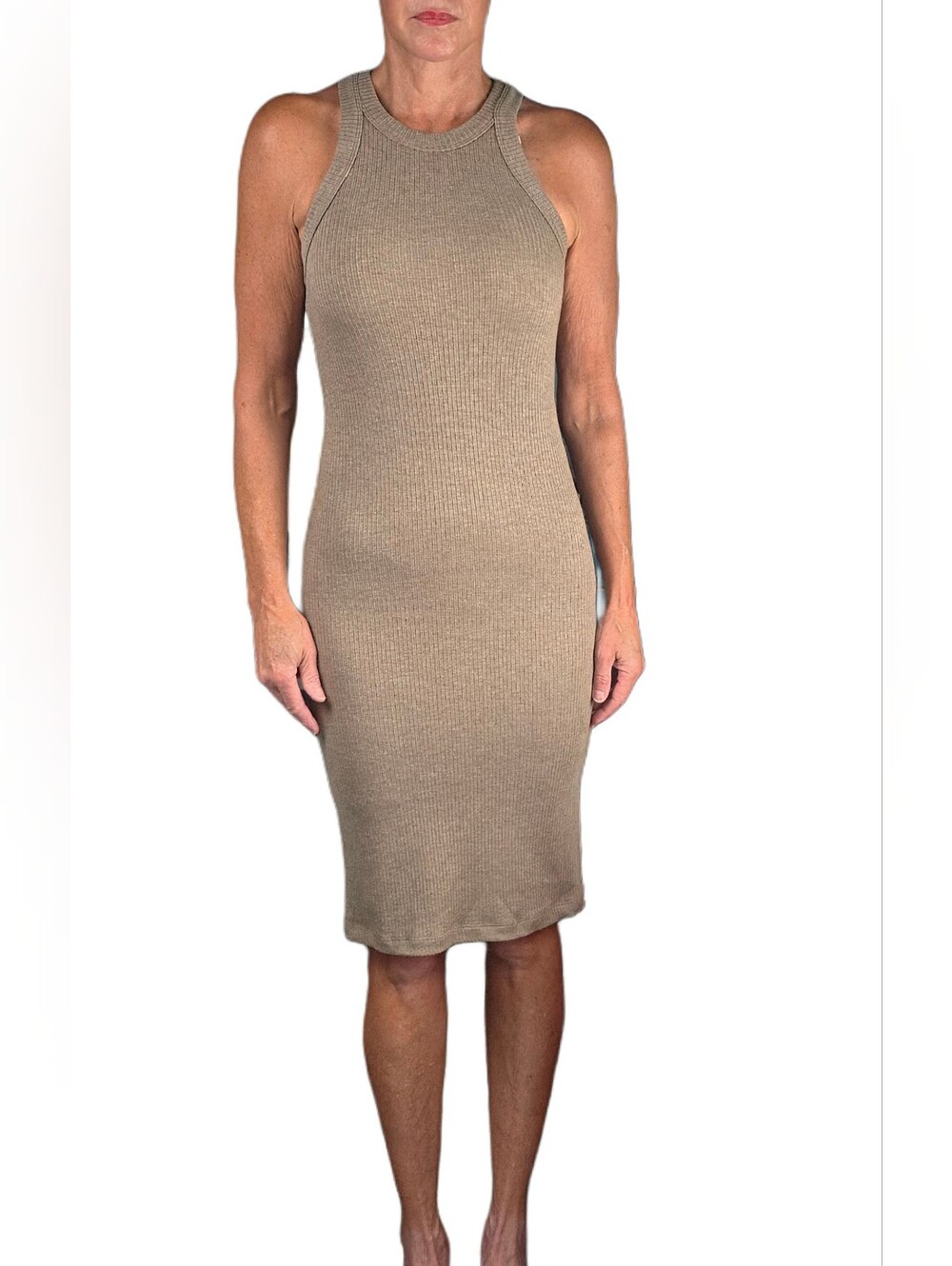WSLY The Rivington Ribbed Dress In Walnut Heather - Picture 3 of 8